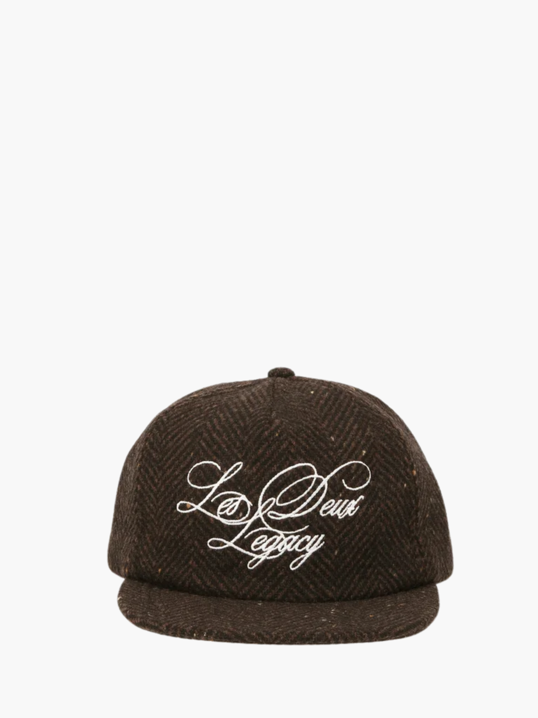 Les Deux Cap Legacy Herringbone Letterman Cap Mole Brown