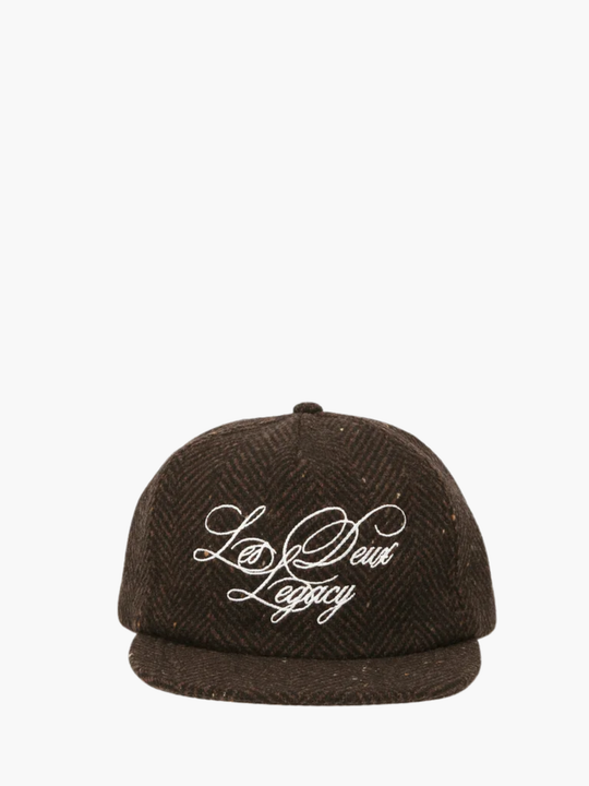 Les Deux Cap Legacy Herringbone Letterman Cap Mole Brown
