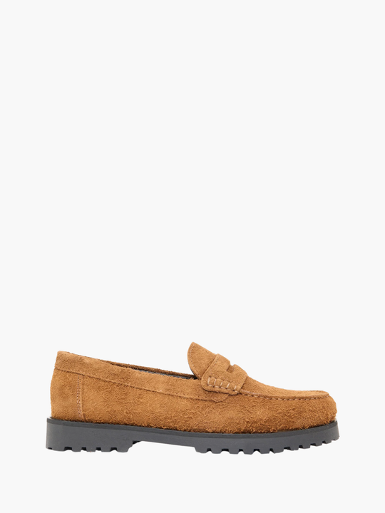 Les Deux Loafer Hairy Suede Bone Brown