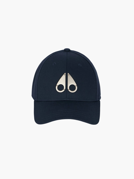 Moose Knuckles Cap Silver Logo Black