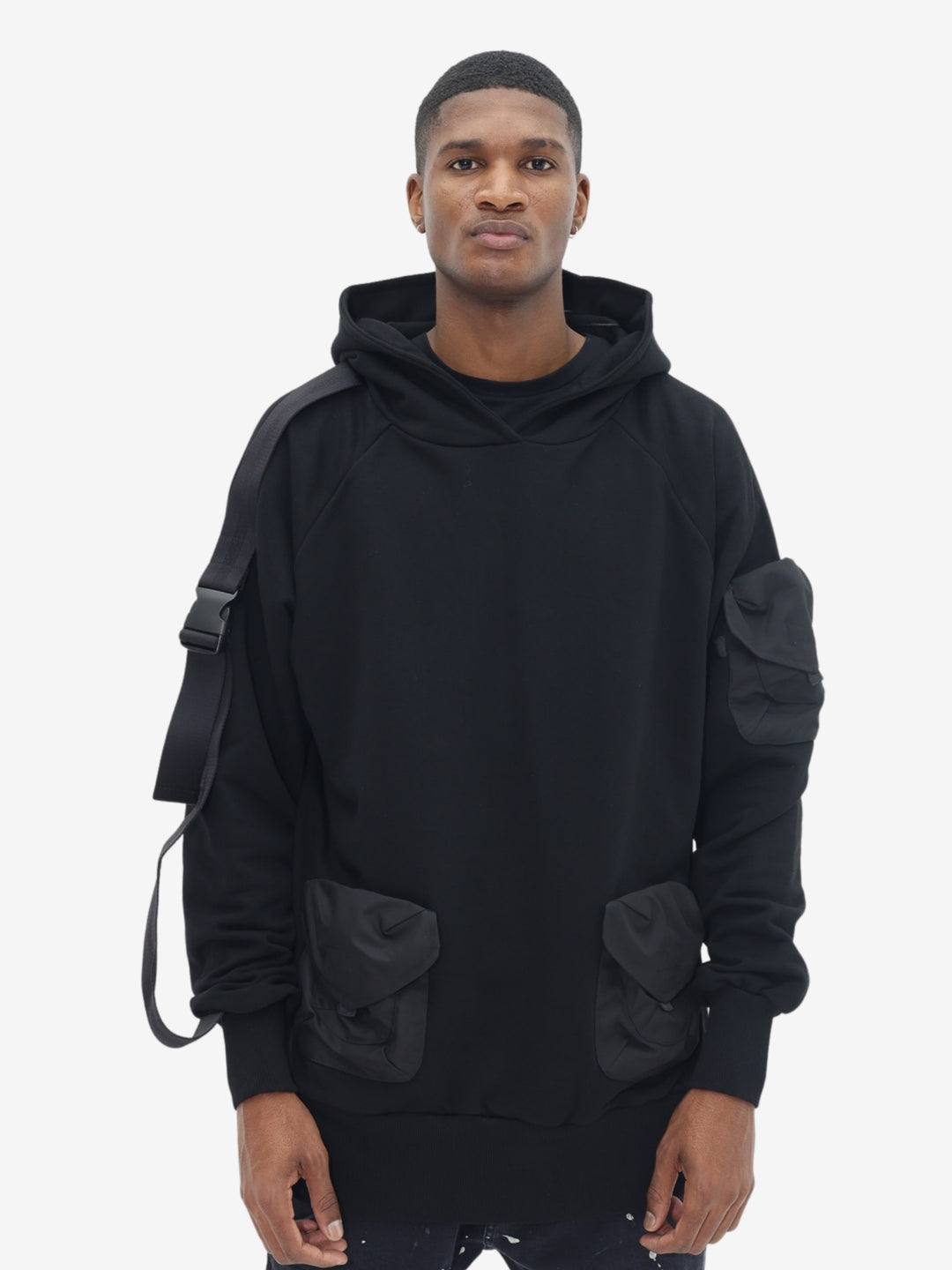 Massimo Sabbadin Sweater Hooded Double Pockets Black