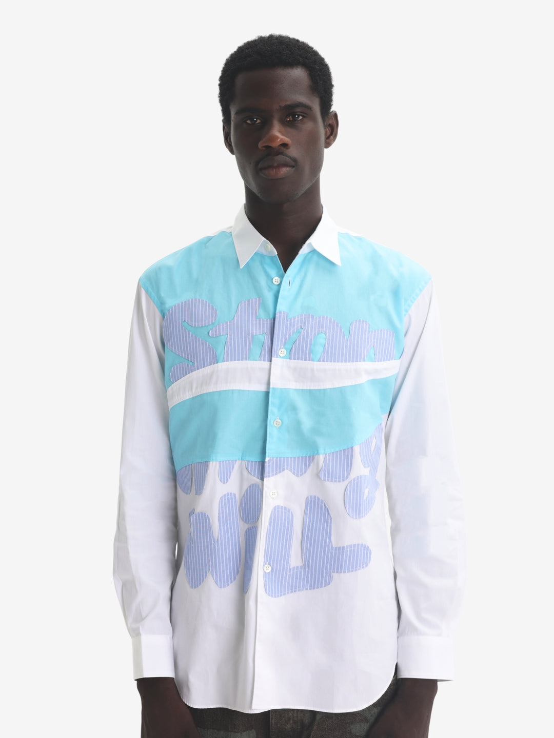 Comme Des Garcons Patchwork Blue-White