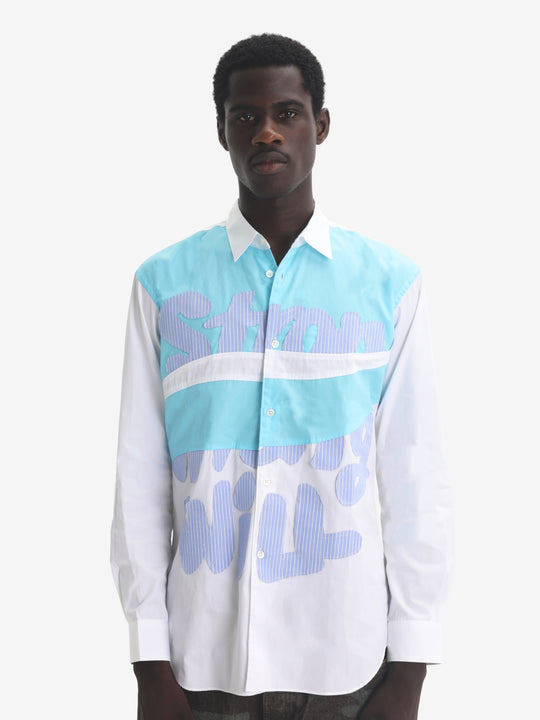 Comme Des Garcons Patchwork Blue-White