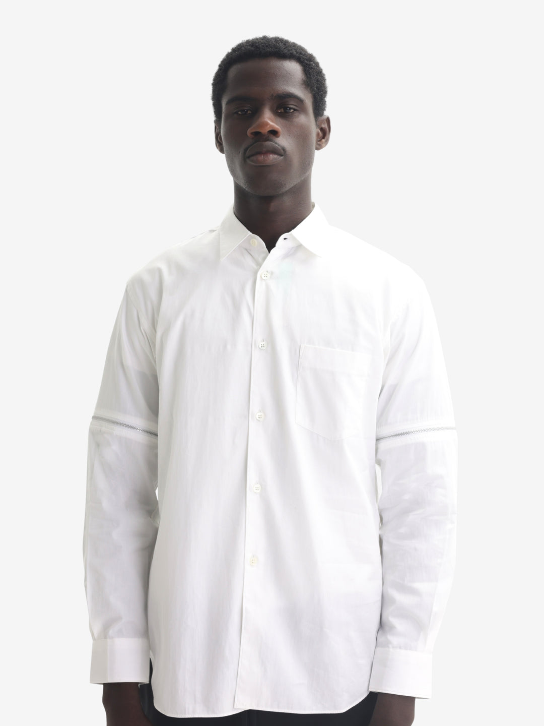 Comme Des Garcons Shirt Zip Sleeve White