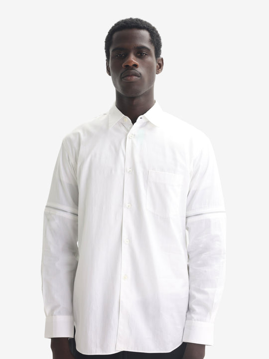 Comme Des Garcons Shirt Zip Sleeve White