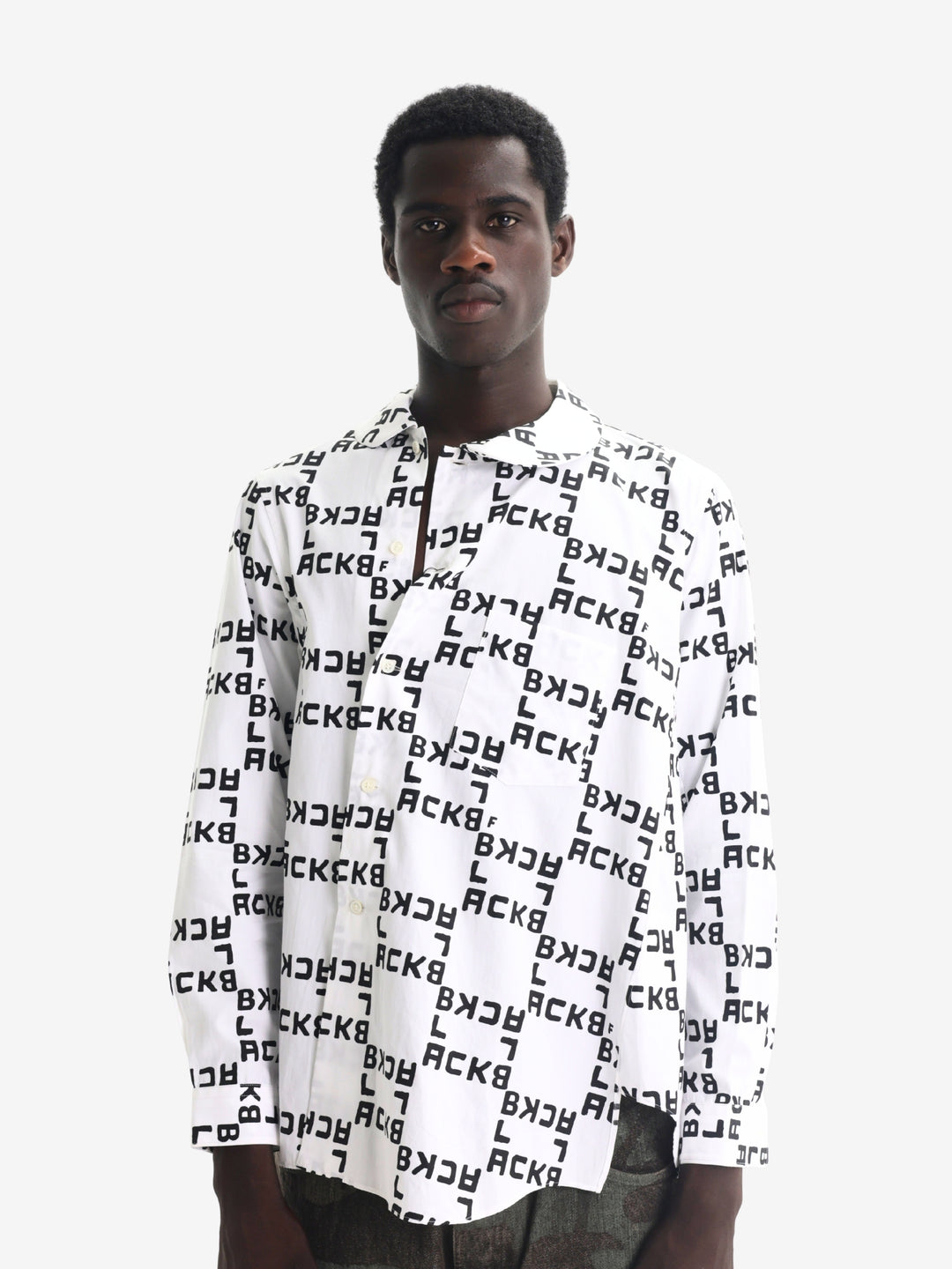 Comme Des Garcons Shirt Allover Print Black-White
