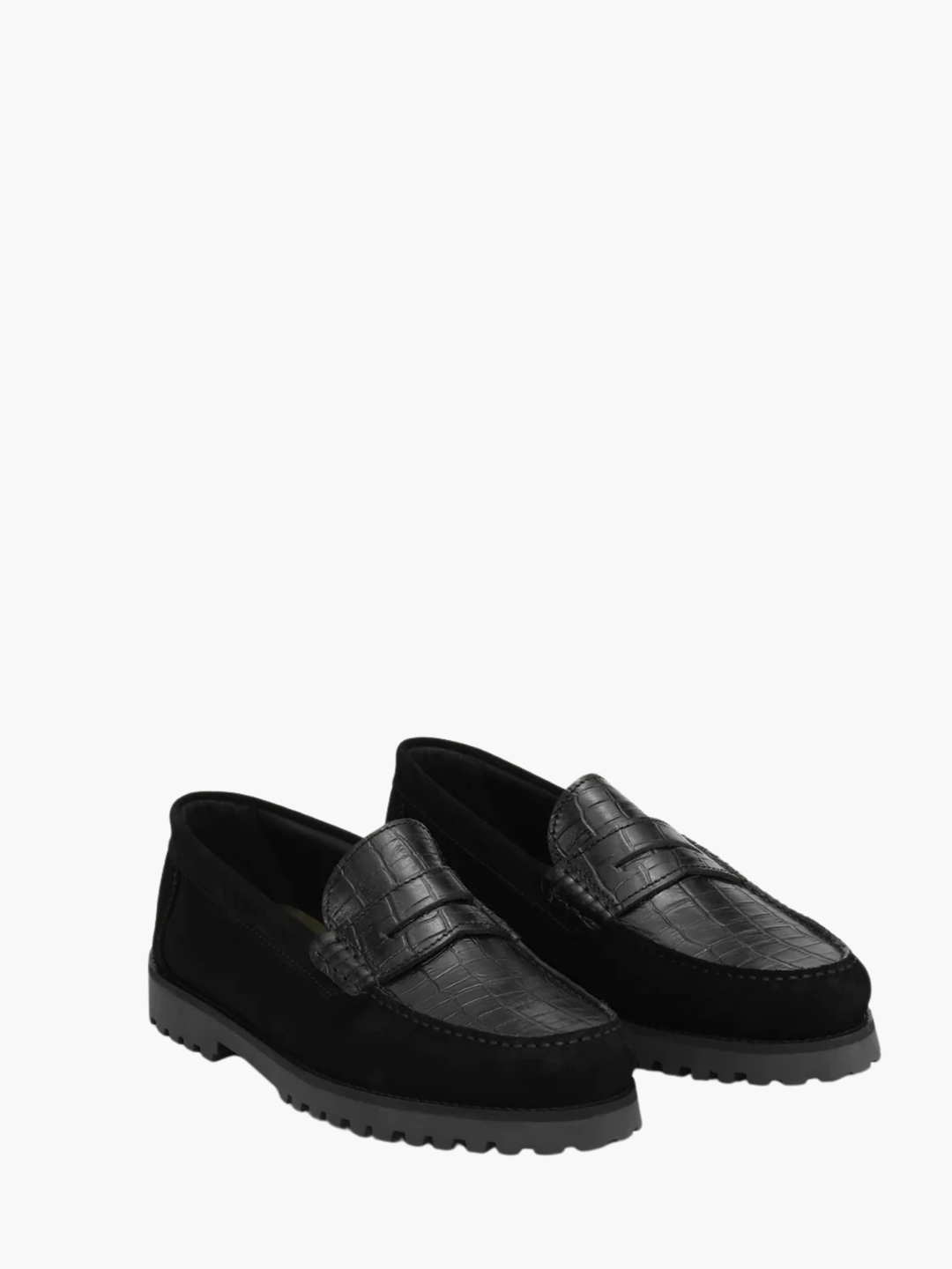 Les Deux Loafer Croco Mix Black