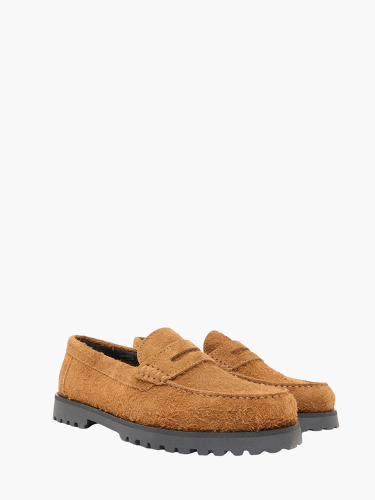 Les Deux Loafer Hairy Suede Bone Brown