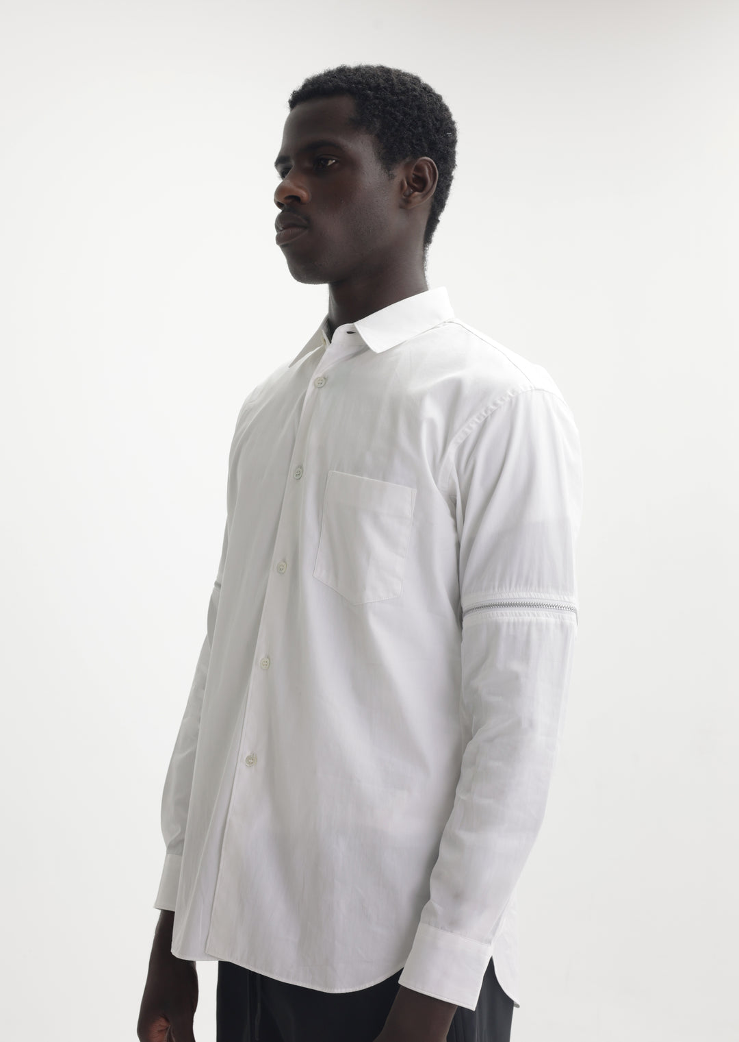 Comme Des Garcons Shirt Zip Sleeve White
