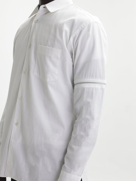 Comme Des Garcons Shirt Zip Sleeve White