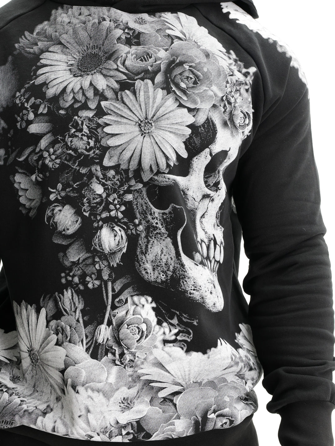 Massimo Sabbadin Hoodie Um609 Skull Flowers Black