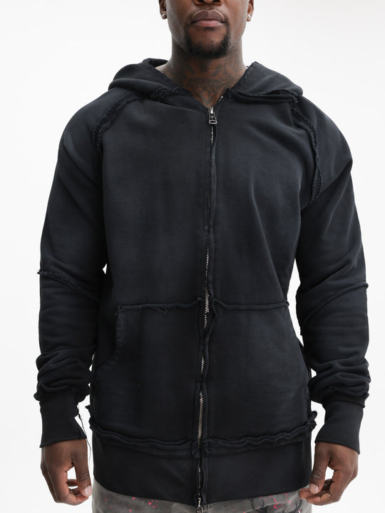 Massimo Sabbadin Hoodie Zip Up Faded Black
