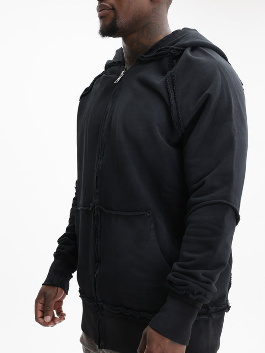 Massimo Sabbadin Hoodie Zip Up Faded Black