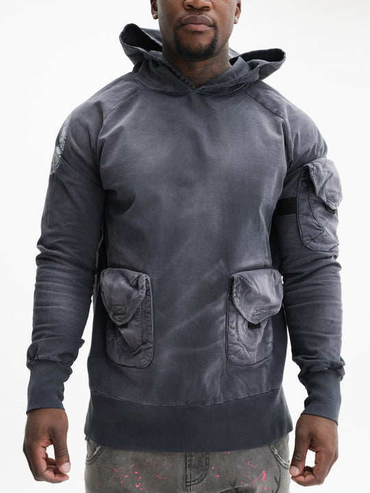 Massimo Sabbadin Hoodie Bandana Denim Black