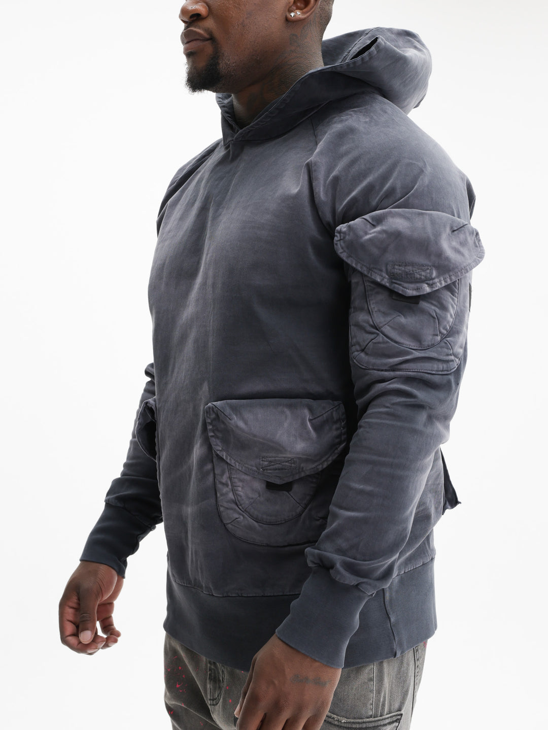 Massimo Sabbadin Hoodie Bandana Denim Black