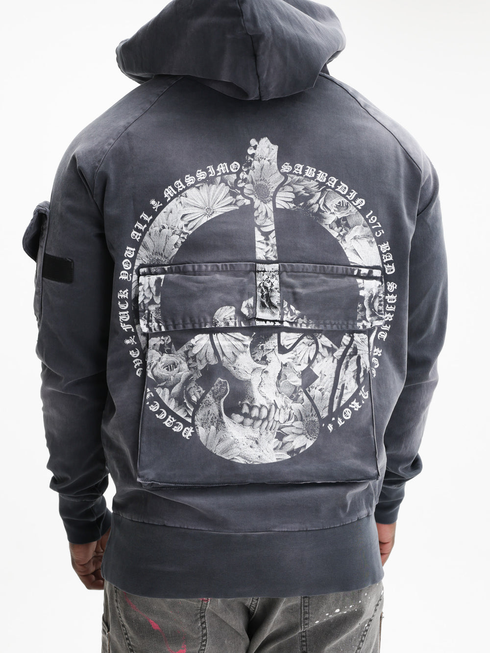 Massimo Sabbadin Hoodie Bandana Denim Black
