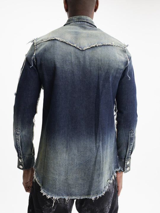 Massimo Sabbadin Shirt Plain Trim  Denim