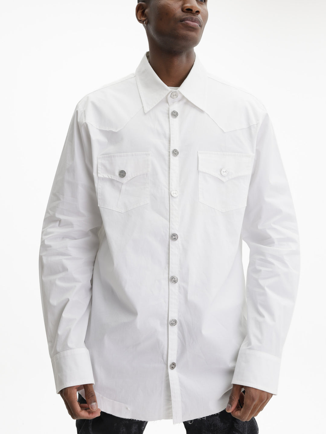Massimo Sabbadin Shirt Distressed Denim White