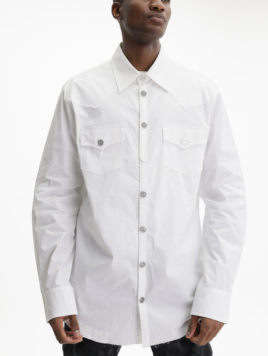 Massimo Sabbadin Shirt Distressed Denim White