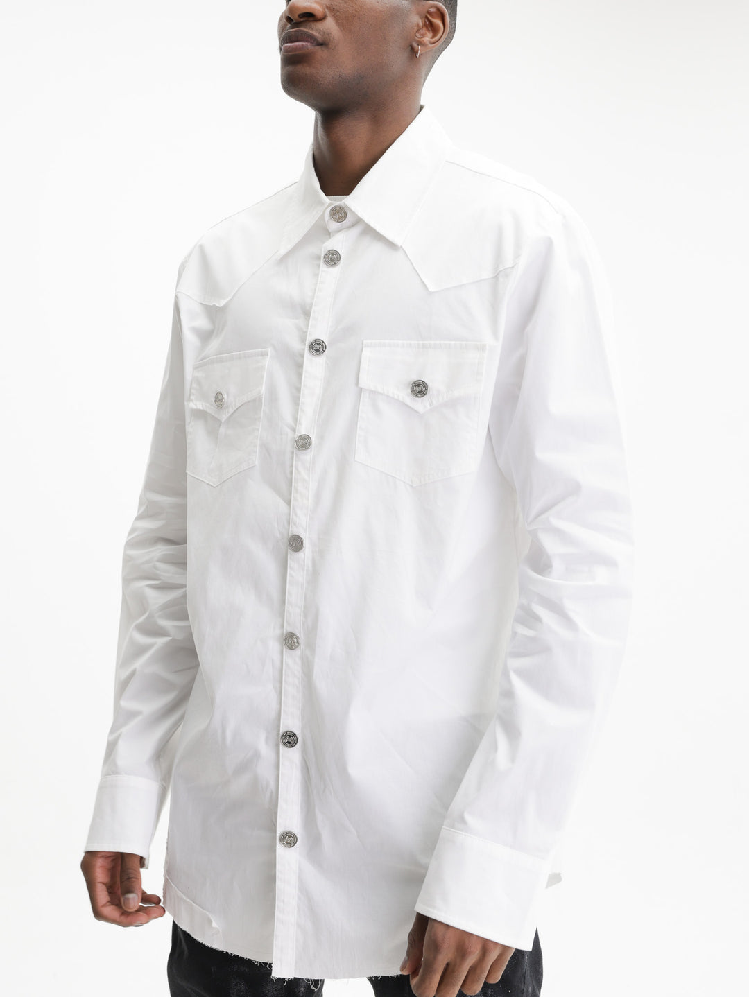 Massimo Sabbadin Shirt Distressed Denim White