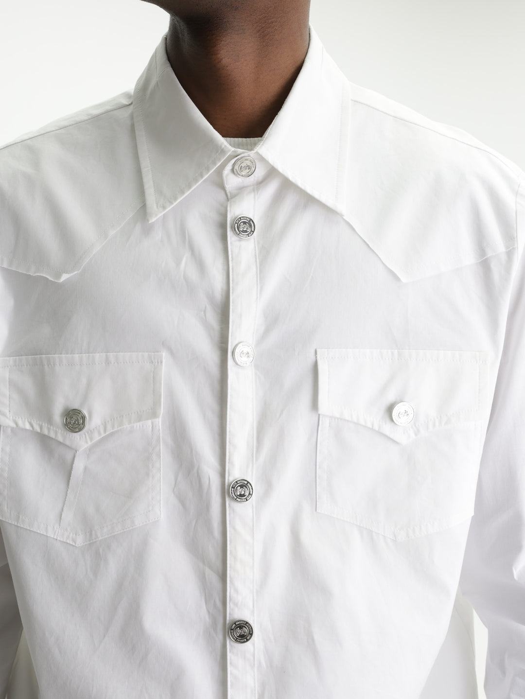 Massimo Sabbadin Shirt Distressed Denim White