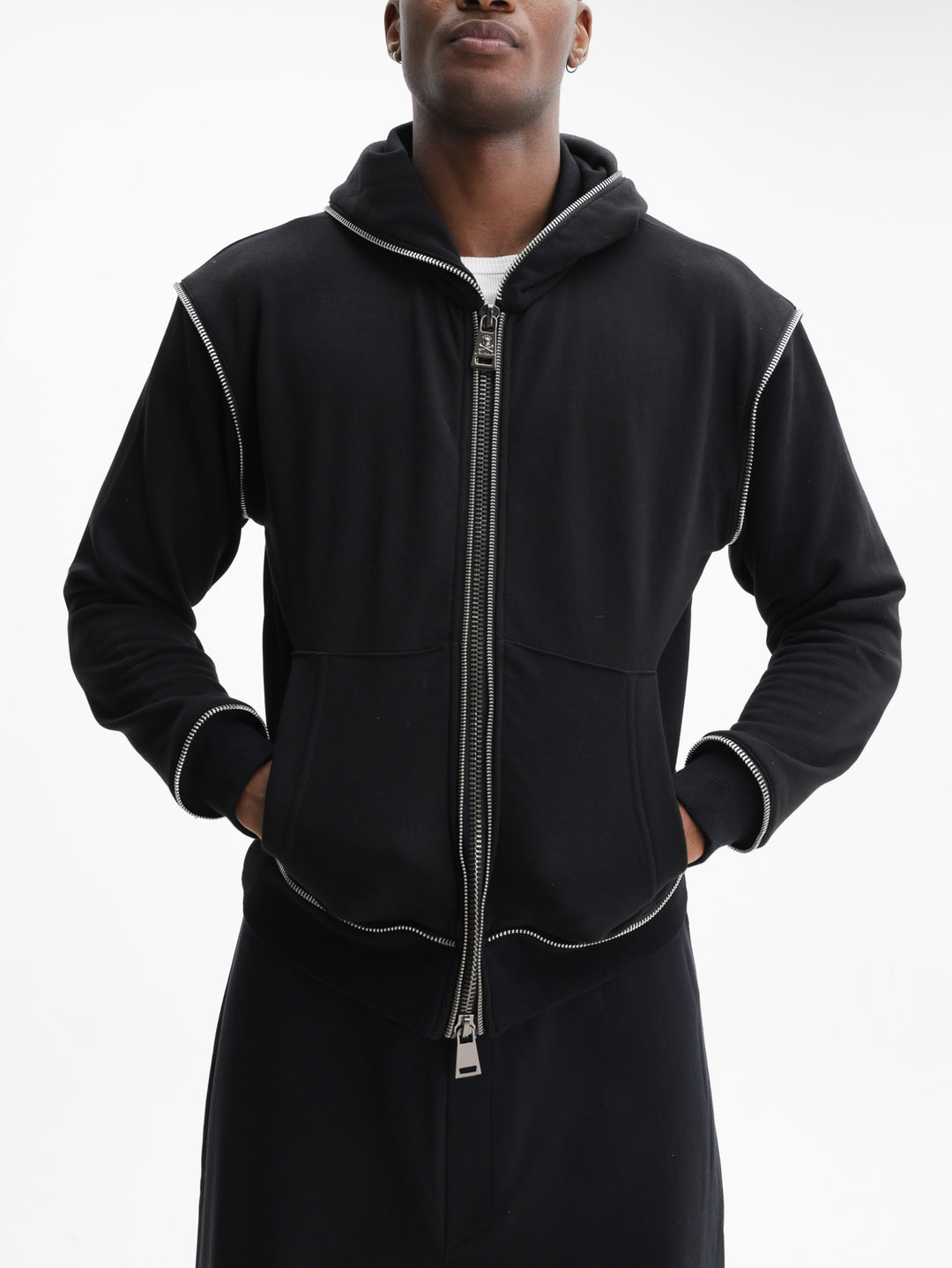 Massimo Sabbadin Hoodie Zip Logo  Black