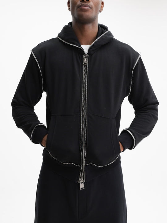 Massimo Sabbadin Hoodie Zip Logo  Black