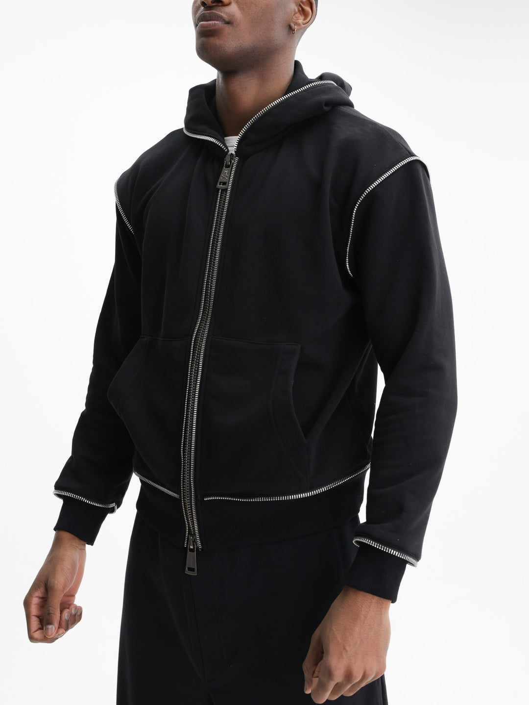 Massimo Sabbadin Hoodie Zip Logo  Black