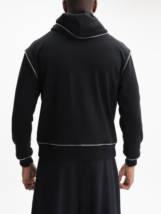 Massimo Sabbadin Hoodie Zip Logo  Black