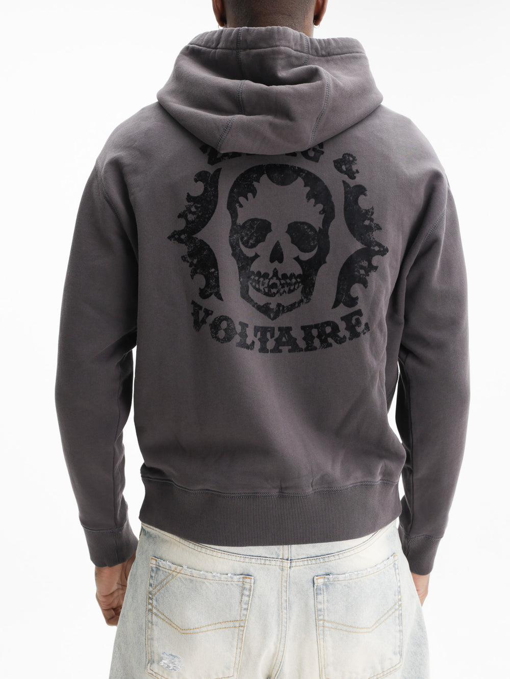 Zadig & Voltaire Hoody Sacha Zip Mo Skull Western Chocolate Brown