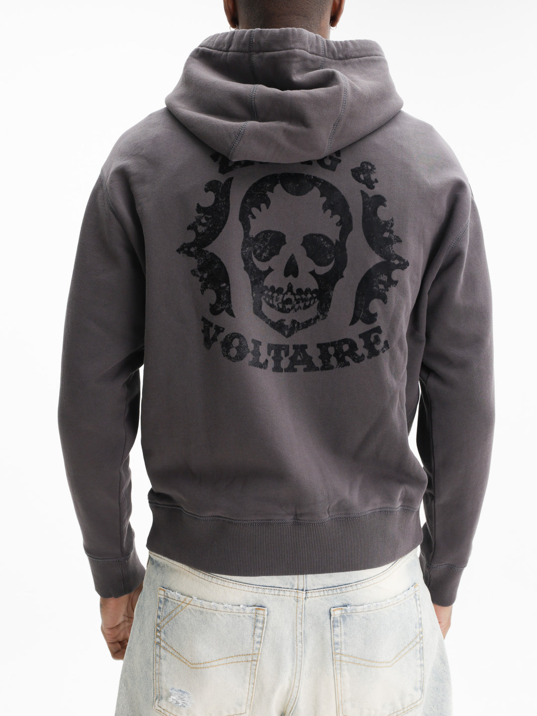 Zadig & Voltaire Hoody Sacha Zip Mo Skull Western Chocolate Brown