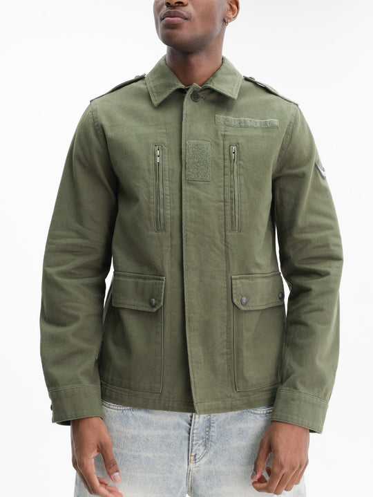 Zadig & Voltaire Jacket Kido Heavy Cotton Skull Used Khaki