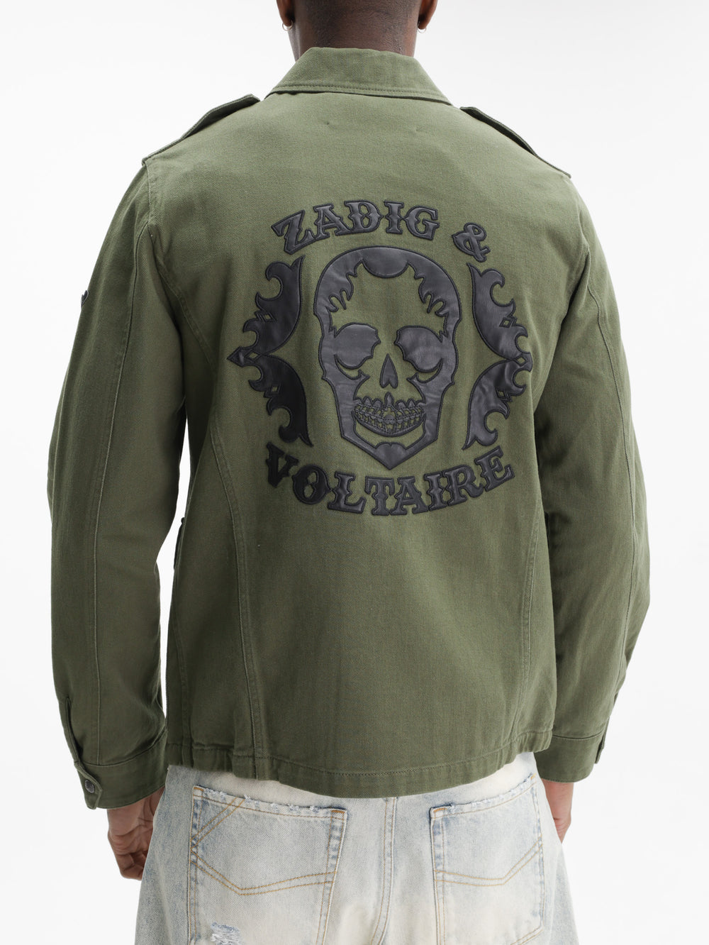 Zadig & Voltaire Jacket Kido Heavy Cotton Skull Used Khaki