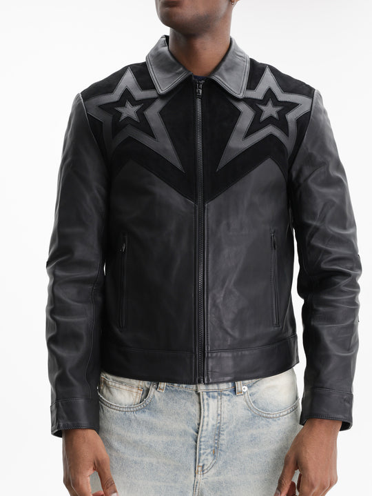 Zadig & Voltaire Jacket Locky Leather Stars Black
