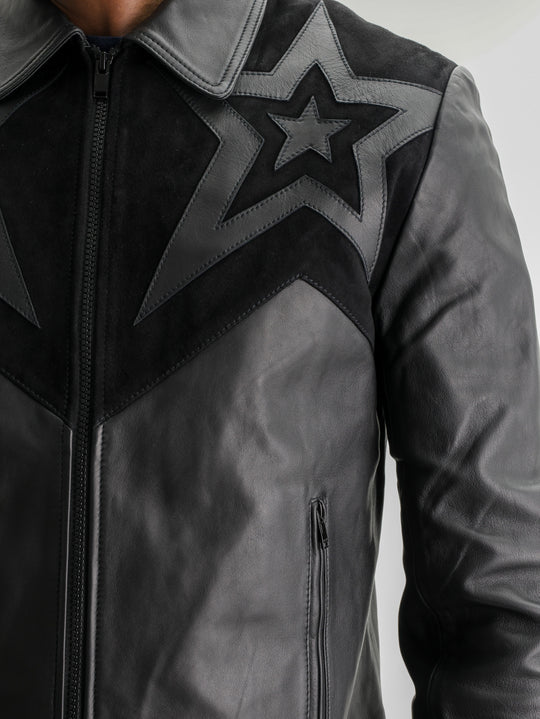Zadig & Voltaire Jacket Locky Leather Stars Black