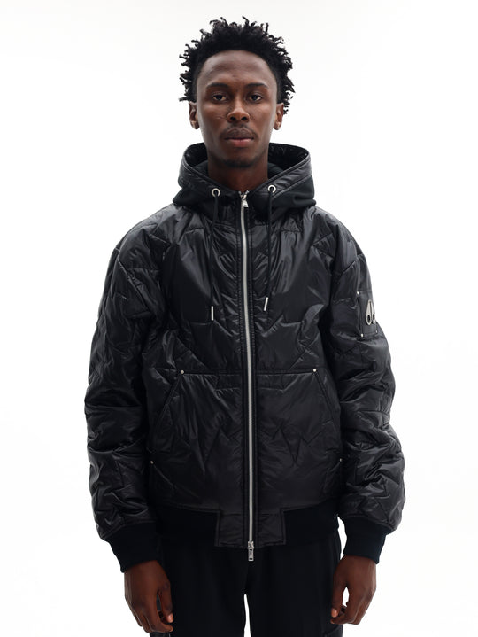 Moose Knuckles Jacket Icon Leaf Quilt Black