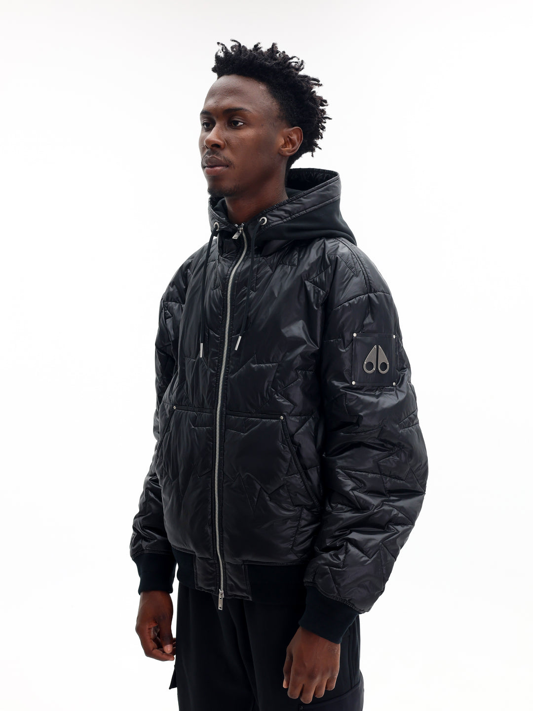 Moose Knuckles Jacket Icon Leaf Quilt Black