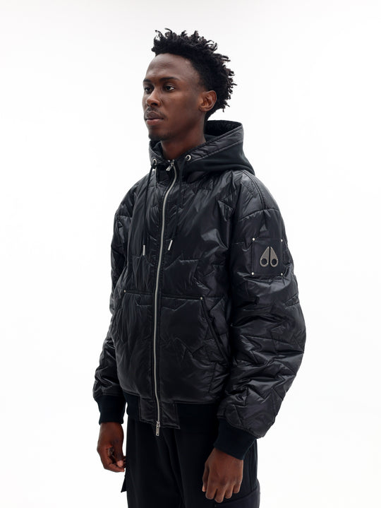 Moose Knuckles Jacket Icon Leaf Quilt Black