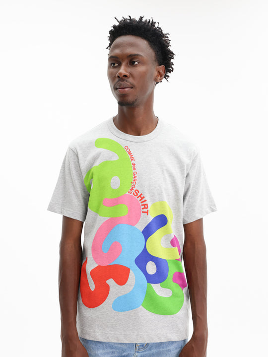 Comme Des Garcons T-Shirt Knit Grey/Print
