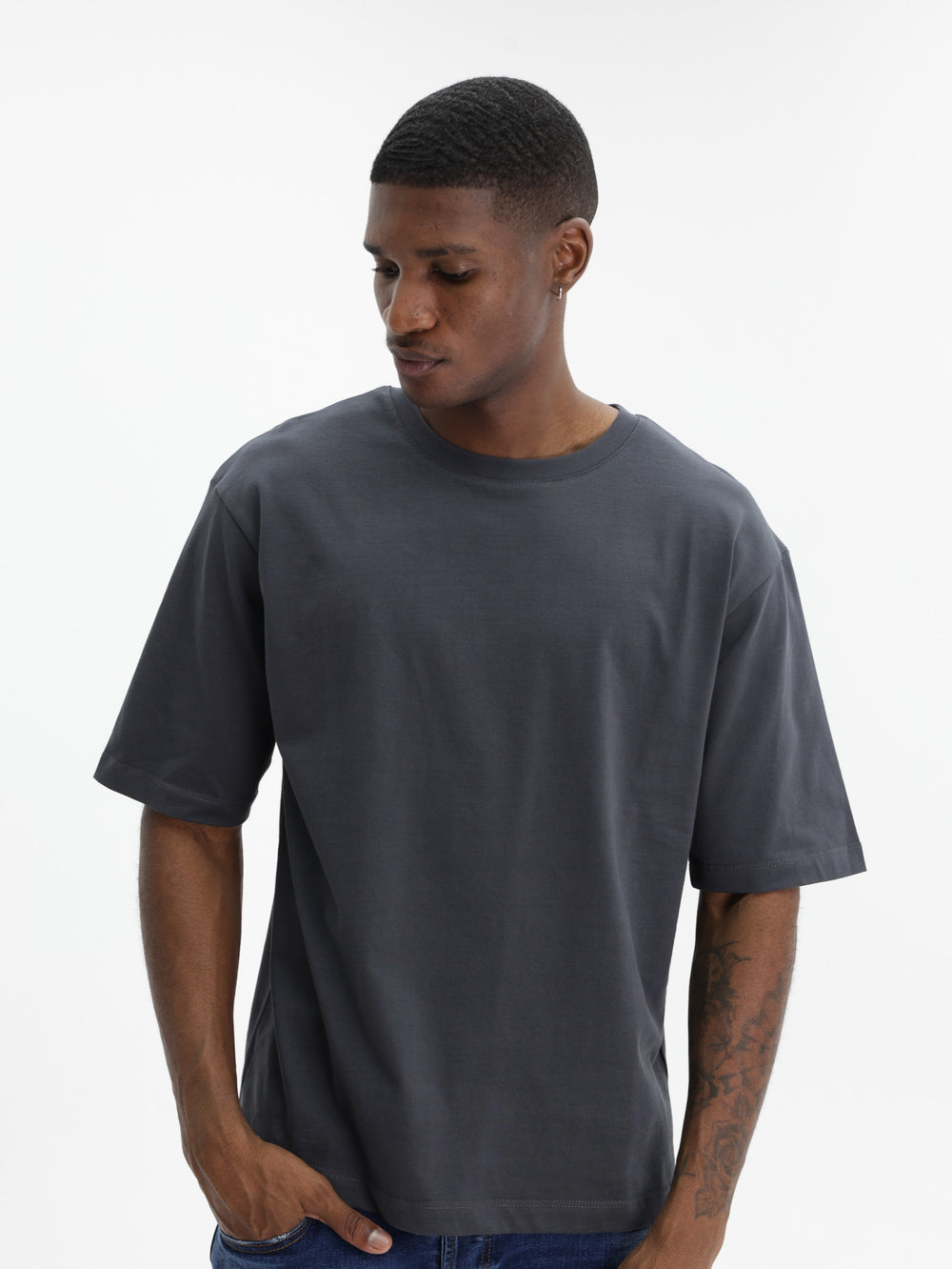 Costume National T-Shirt Loose Grigio Antracite