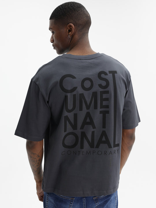 Costume National T-Shirt Loose Grigio Antracite