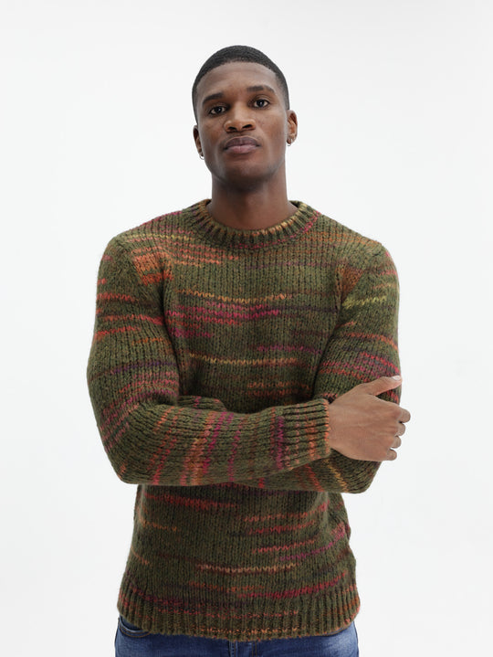Costume National Sweater Multicolor Base Militare