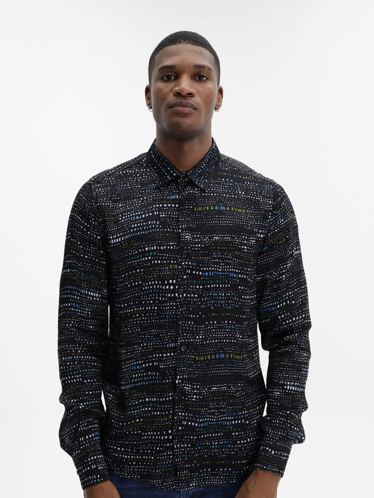 Costume National Shirt Pixel Nero-Bianco