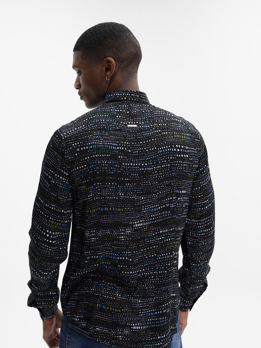 Costume National Shirt Pixel Nero-Bianco