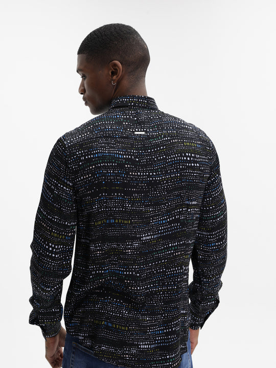 Costume National Shirt Pixel Nero-Bianco