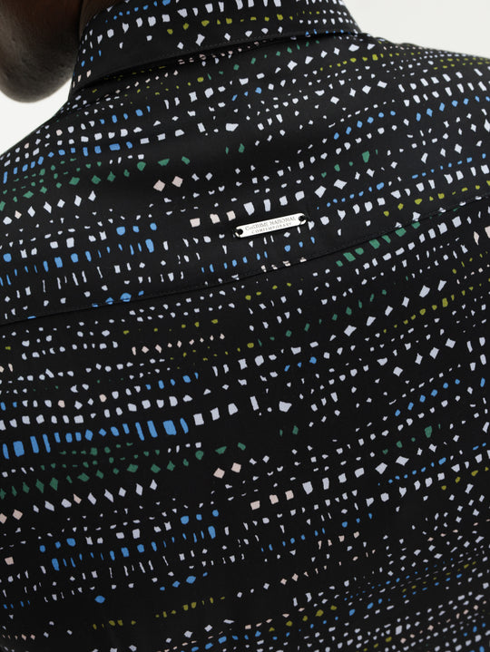 Costume National Shirt Pixel Nero-Bianco