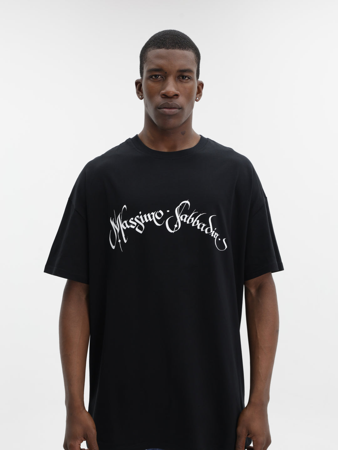 Massimo M111 T-Shirt Signature Logo Oversized Black