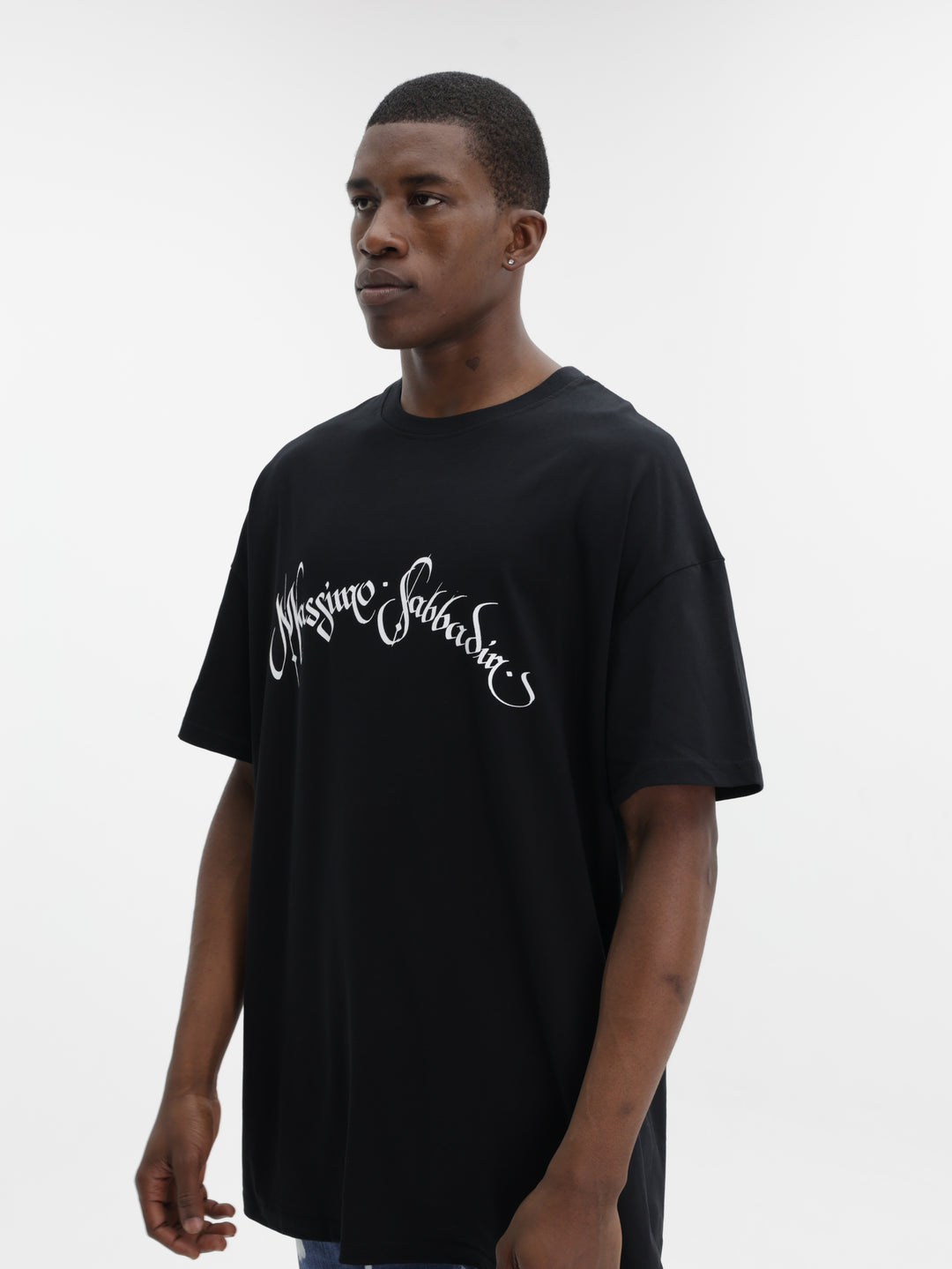 Massimo M111 T-Shirt Signature Logo Oversized Black