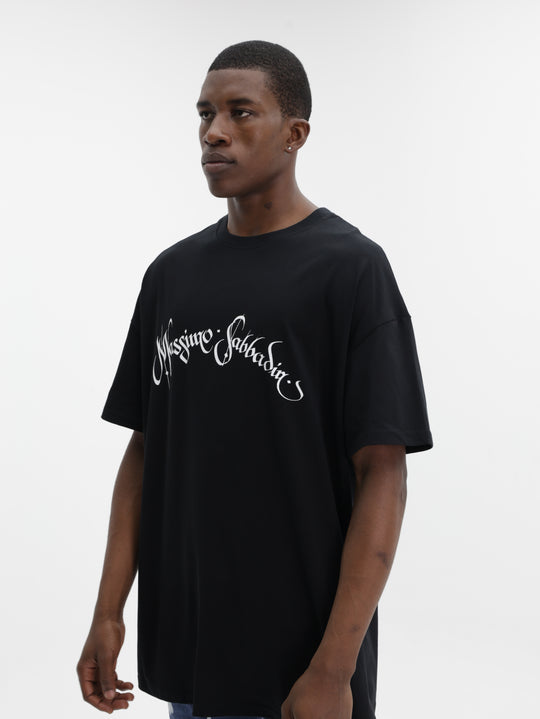 Massimo M111 T-Shirt Signature Logo Oversized Black