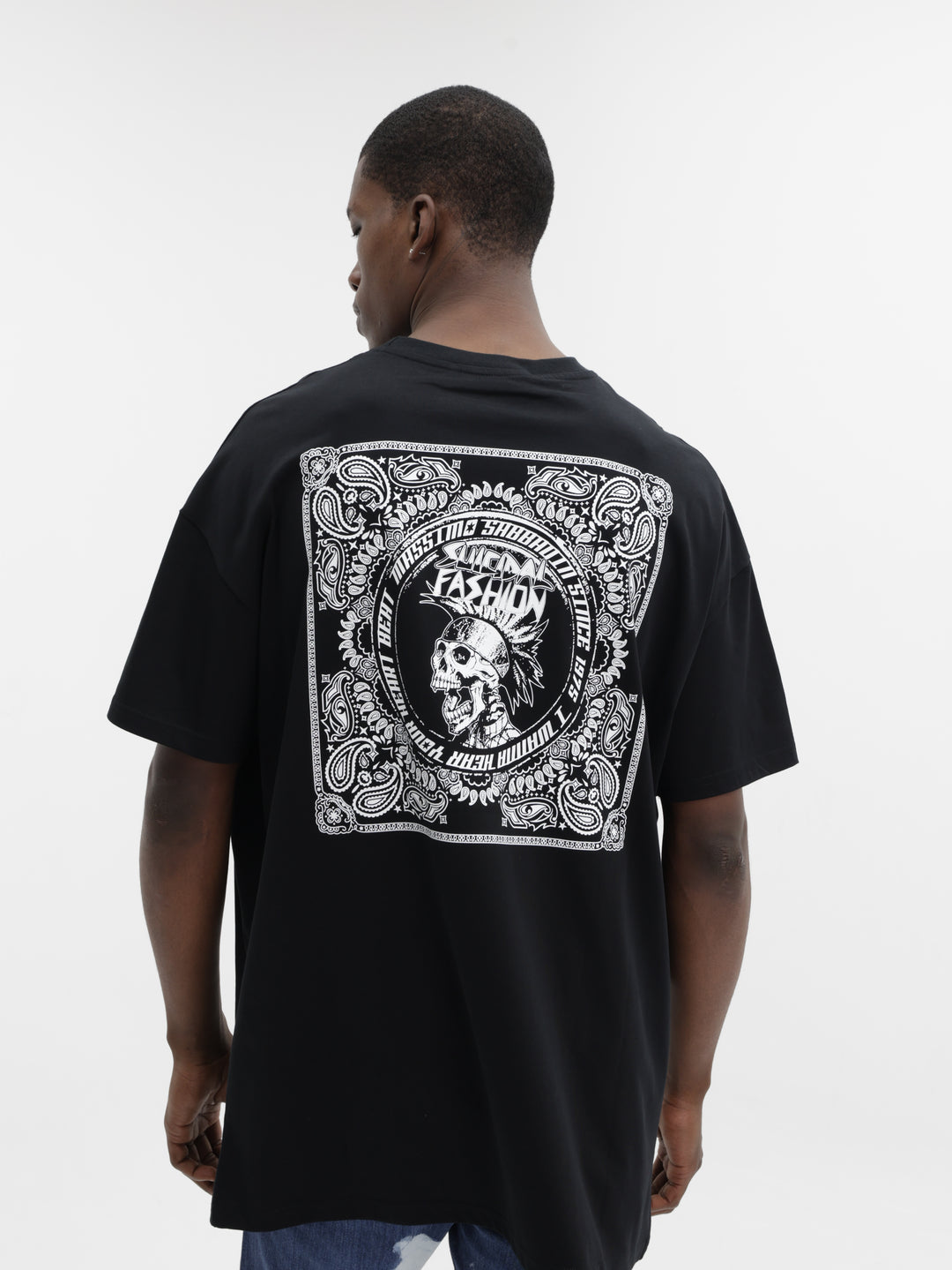 Massimo M111 T-Shirt Signature Logo Oversized Black
